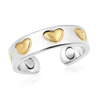 Little Hearts Adjustable Open Ring with Magnetic End in Daultone