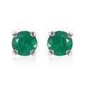 Rhapsody AAAA Kagem Zambian Emerald 1.05 ctw Solitaire Stud Earrings in 950 Platinum - Sticky add to cart bar