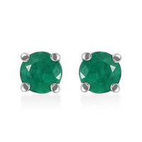 Rhapsody AAAA Kagem Zambian Emerald 1.05 ctw Solitaire Stud Earrings in 950 Platinum