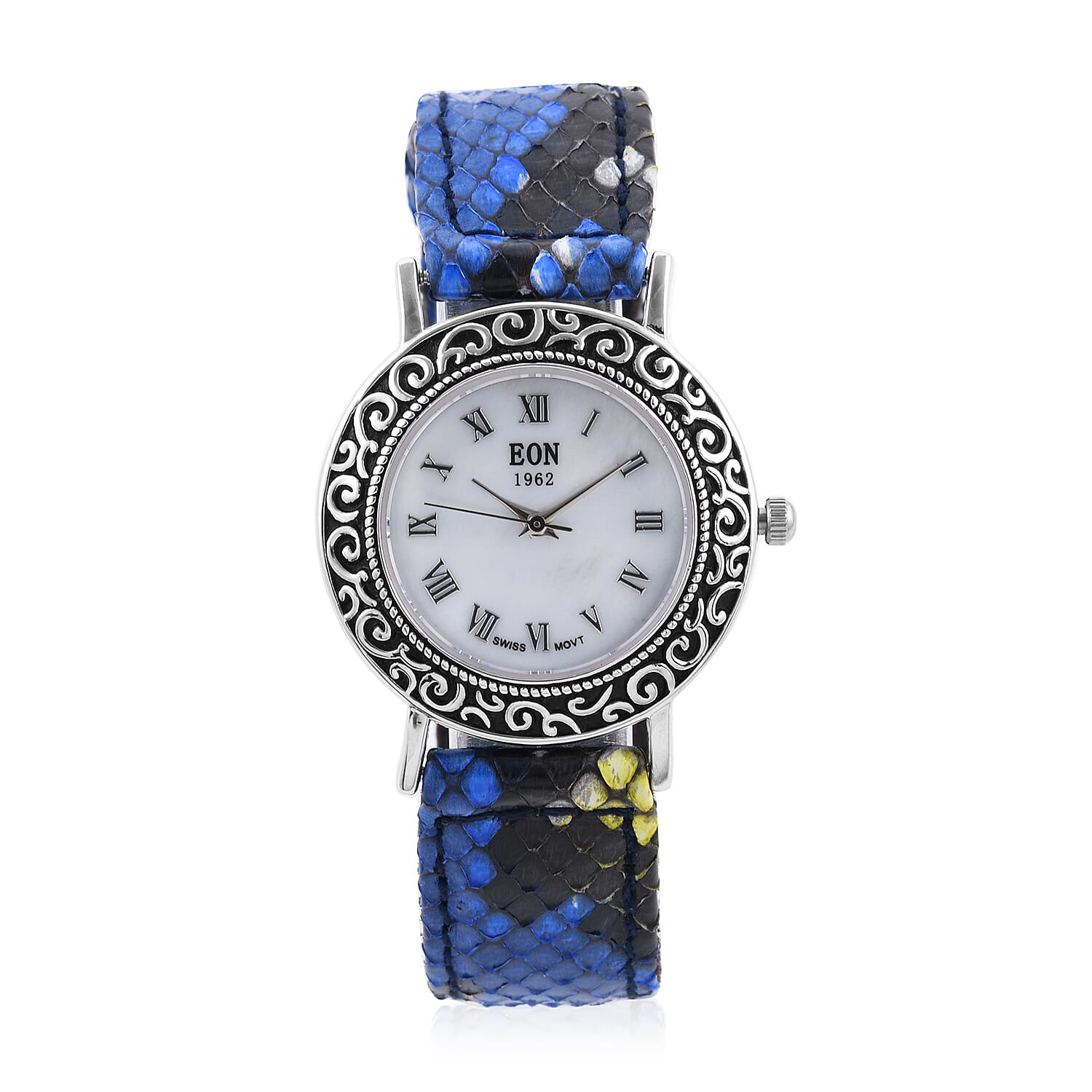 EON 1962 Swiss Movement Watch with Multi Color Python Leather Band