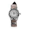 EON 1962 Swiss Movement Watch with Brown and White Python Leather Band - Sticky add to cart bar