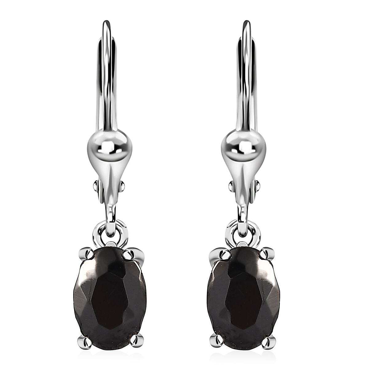Shungite Lever Back Earrings in Sterling Silver 0.90 ctw