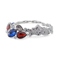 Multi Glass and Austrian Crystal Bracelet in Silvertone (7.50 In) - Sticky add to cart bar