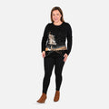 TAMSY Black and Gold Holiday Sweater - S - Sticky add to cart bar