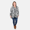 TAMSY Black and White Sutache Oversized Mesh Shirt - S - Sticky add to cart bar