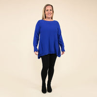 TAMSY Blue Button Down Cardigan with Lace Trim - M