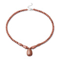 Galilea Rose Quartz Beaded Tribal Necklace 18-20 Inches in Silvertone 132.00 - Sticky add to cart bar