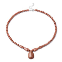 Galilea Rose Quartz Beaded Tribal Necklace 18-20 Inches in Silvertone 132.00