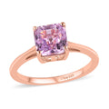 AAA Patroke Kunzite Solitaire Ring in Vermeil Rose Gold Over Sterling Silver 2.50 ctw - Sticky add to cart bar