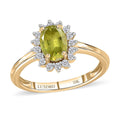 Luxoro 10K Yellow Gold Premium Sava Sphene and Moissanite Halo Ring (Size 10.0) 1.00 ctw - Sticky add to cart bar