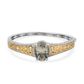 Doorbuster Karis Montezuma Prasiolite Bangle Bracelet in 18K YG Plated and Platinum Bond (6.50 In) 12.00 ctw - Sticky add to cart bar