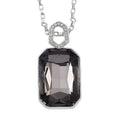 Green Glass and Austrian Crystal Necklace in Silvertone 20-22 Inches - Sticky add to cart bar