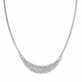 Austrian Crystal Half Moon Necklace in Slivertone (20-22 Inches) - Sticky add to cart bar