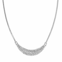 Austrian Crystal Half Moon Necklace in Slivertone (20-22 Inches)