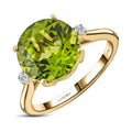 Certified & Appraised Luxoro 10K Yellow Gold AAA Peridot, Diamond (G-H, SI) Ring (Size 10.0) 4.10 ctw - Sticky add to cart bar