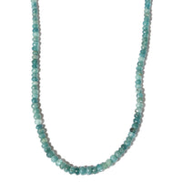 Grandidierite Beaded Necklace 18-20 Inches in Vermeil Yellow Gold Over Sterling Silver 115.00 ctw