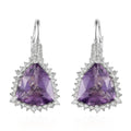 African Amethyst, White Zircon Stud Earrings in Platinum Over Sterling Silver 17.50 ctw - Sticky add to cart bar