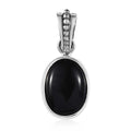 Mexican Velvet Obsidian 5.50 ctw Solitaire Pendant without Chain in Sterling Silver - Sticky add to cart bar