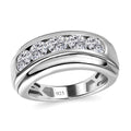 Moissanite (Rnd 4mm) Ring in Platinum Over Sterling Silver (Size 6.5) 1.40 ctw - Sticky add to cart bar