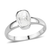 Polki Diamond Solitaire Ring in Platinum Over Sterling Silver 0.25 ctw