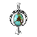 Artisan Crafted Royston Turquoise Pendant in Sterling Silver 5.10 ctw - Sticky add to cart bar