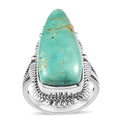 Artisan Crafted Royston Turquoise Solitaire Ring in Sterling Silver (Size 10.0) 9.25 ctw - Sticky add to cart bar