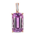 Luxoro AAA Patroke Kunzite 9.05 ctw and G-H SI Diamond Pendant in 14K Rose Gold - Sticky add to cart bar