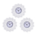 3-piece Set White Color Floral Inspired Wall clock (1xAA Battery Not Included) - Sticky add to cart bar
