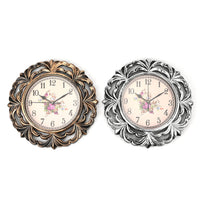 Set of 2 Bronze and Champagne Color Grass Inspired Wall Clock (1xAA Battery Not Included)