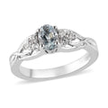 Premium Mangoro Aquamarine and White Zircon Ring in Platinum Over Sterling Silver 0.60 ctw - Sticky add to cart bar