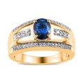 Tanzanian Blue Spinel (DF) and White Zircon Men's Ring in Vermeil Yellow Gold Over Sterling Silver 1.90 ctw - Sticky add to cart bar