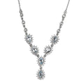Premium Mangoro Aquamarine and White Zircon Necklace 18 Inches in Platinum Over Sterling Silver 3.75 ctw - Sticky add to cart bar