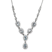 Premium Mangoro Aquamarine and White Zircon Necklace 18 Inches in Platinum Over Sterling Silver 3.75 ctw