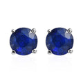 Tanzanian Blue Spinel (DF) Solitaire Stud Earrings in Platinum Over Sterling Silver 1.10 ctw - Sticky add to cart bar