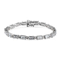 Premium Mangoro Aquamarine and White Zircon Bracelet in Platinum Over Sterling Silver (7.25 In) 14.65 ctw - Sticky add to cart bar