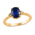 Tanzanian Blue Spinel (DF) and Yellow Sapphire Ring in Vermeil Yellow Gold Over Sterling Silver 1.50 ctw - Sticky add to cart bar