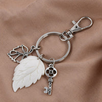 Stainless Steel, Chrome Plastic, Leaf Bone Tassel Charms