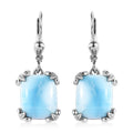 Larimar Lever Back Earring in Platinum Over Sterling Silver 11.85 ctw - Sticky add to cart bar