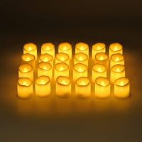 Set of 24pcs Ivory Candle with Warm Lights (1.45"x1.6")
