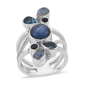 Sajen Silver Himalayan Kyanite and Multi Gemstone Ring in Sterling Silver (Size 11.0) 4.75 ctw - Sticky add to cart bar