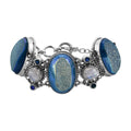 Sajen Silver Pariba Window Druzy Quartz and Multi Gemstone Toggle Clasp Bracelet in Sterling Silver (7.50 In) 119.55 ctw - Sticky add to cart bar