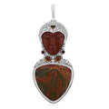 Sajen Silver Red Creek Jasper and Multi Gemstone Pendant without Chain in Sterling Silver 76.15 ctw - Sticky add to cart bar