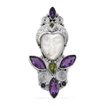 Sajen Silver Mother Of Pearl Carved and Multi Gemstone Pendant in Sterling Silver 13.00 ctw - Sticky add to cart bar