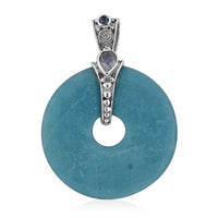 Sajen Silver Amazonite and Multi Gemstone Pendant in Sterling Silver 49.85 ctw