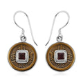 Sajen Silver Mozambique Garnet Coin Earrings in Sterling Silver 0.90 ctw - Sticky add to cart bar