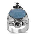 Sajen Silver Espirito Santo Aquamarine and Blue Topaz Ring in Sterling Silver 8.90 ctw - Sticky add to cart bar