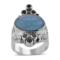 Sajen Silver Espirito Santo Aquamarine and Blue Topaz Ring in Sterling Silver 8.90 ctw