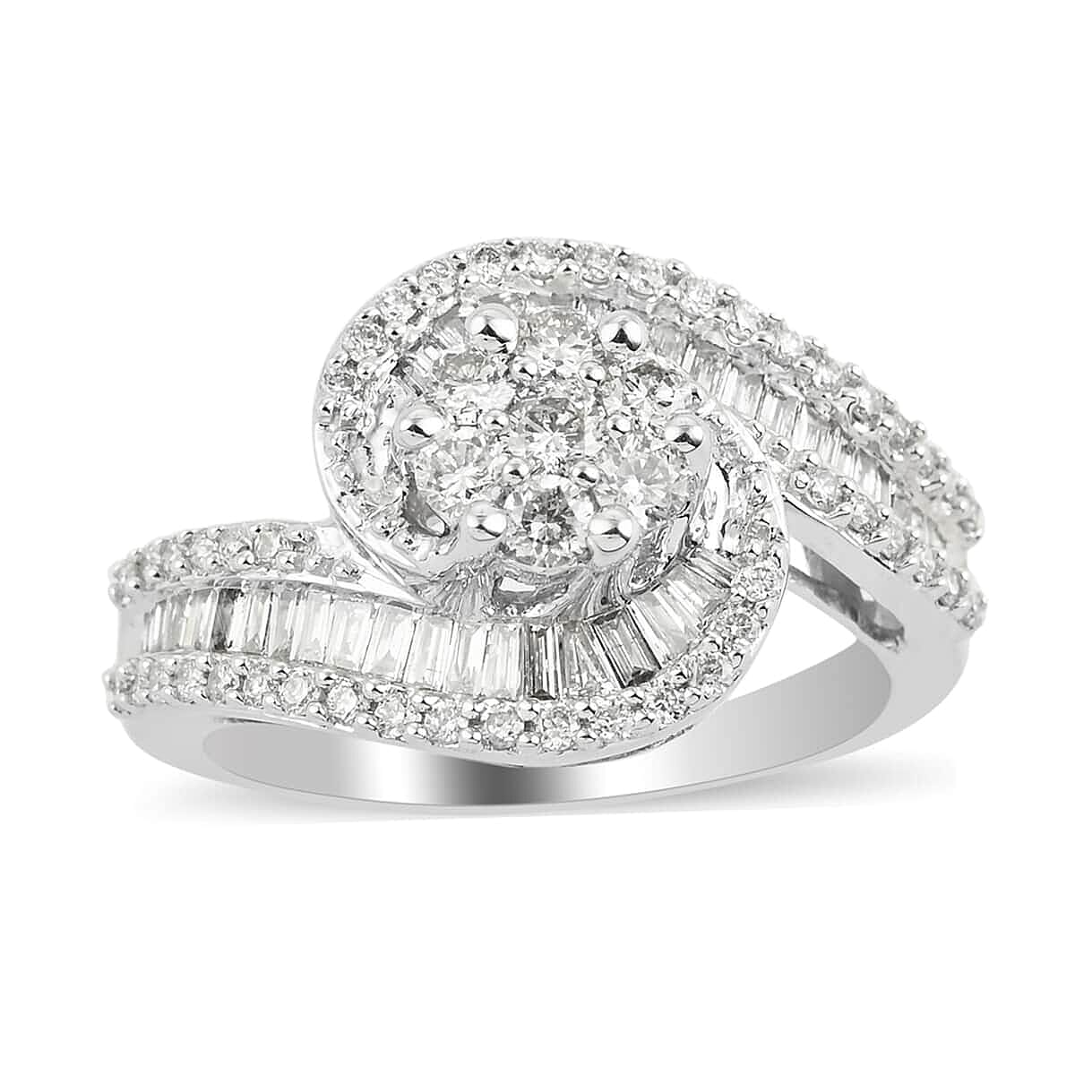 NY Closeout Diamond G-H I2 Ring in 14K White Gold 5.90 Grams 1.00 ctw