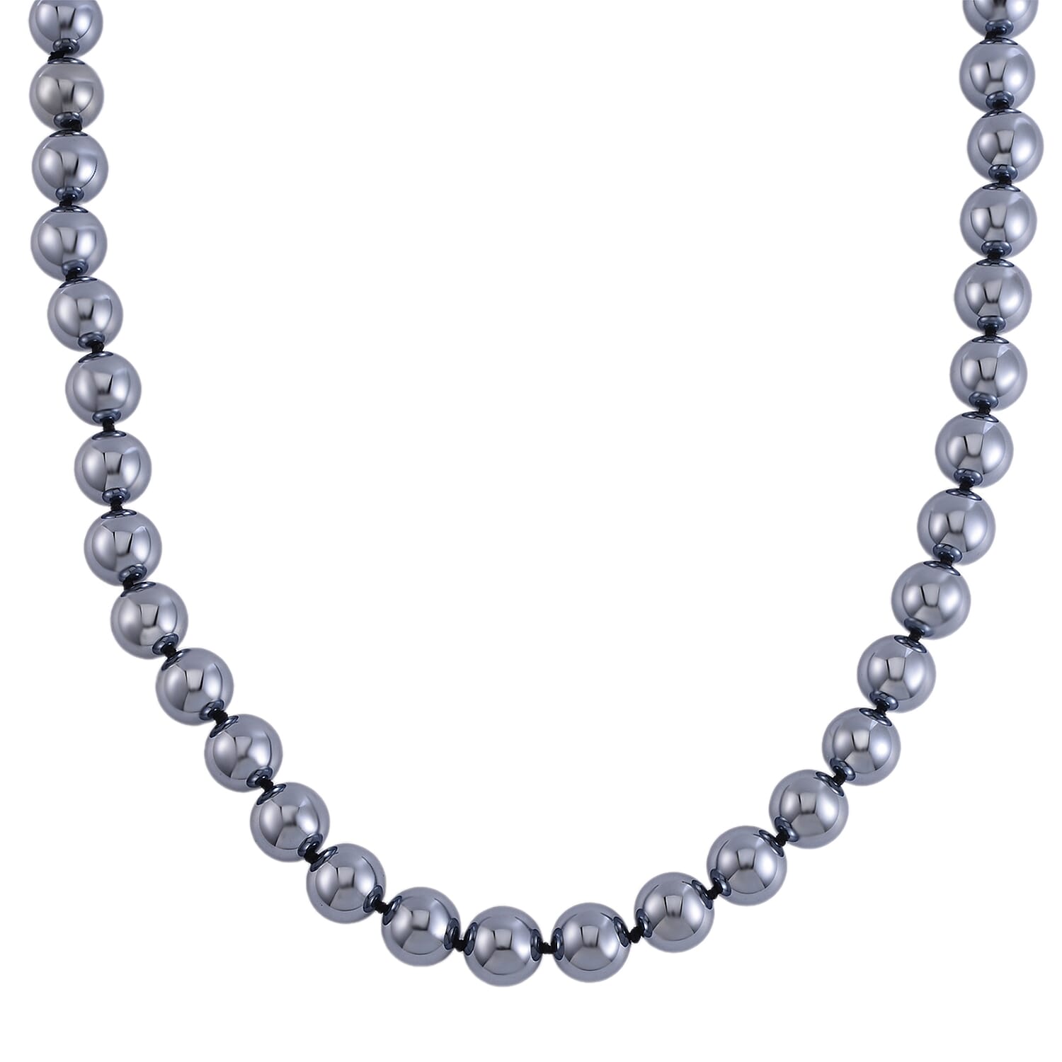 Terahertz 590.00 ctw Beaded Necklace, Rhodium Over Sterling Silver Nec