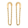 14K Yellow Gold Safety Pin Diamond-Cut Rope Chain Dangling Earrings 1.50 Grams - Sticky add to cart bar